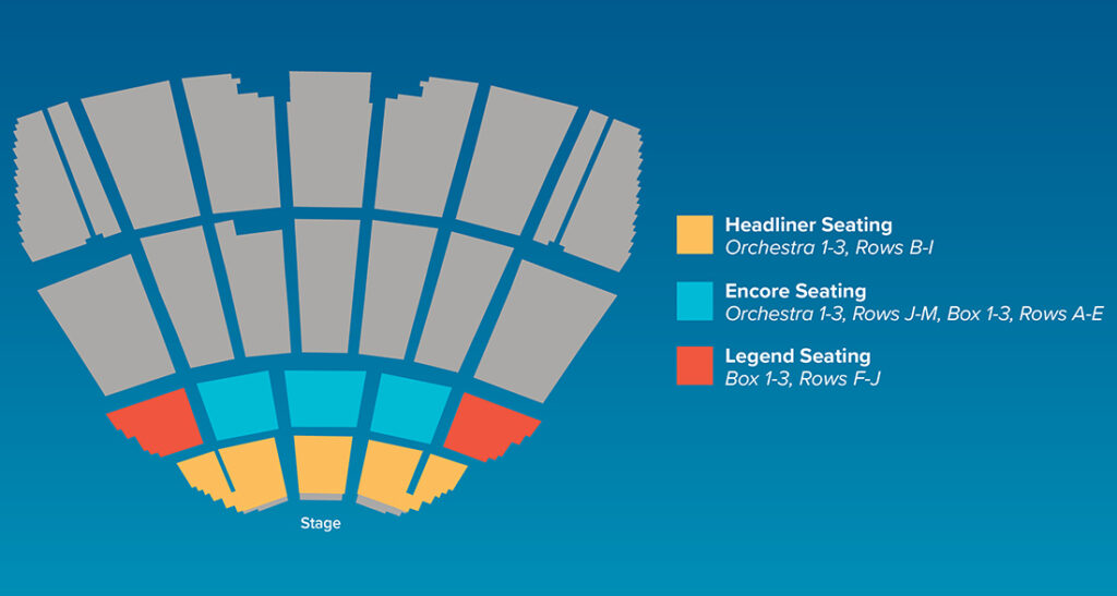 Concert subscriber seating map and levels