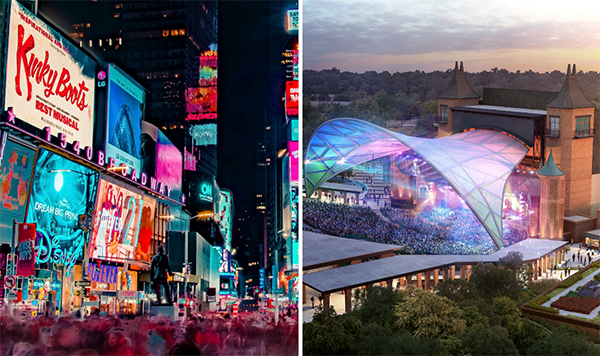 Combined image of Broadway signs and the new Starlight canopy.