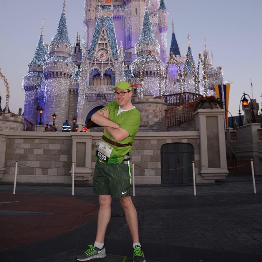 Andy as Peter Pan during a face at a Disney park