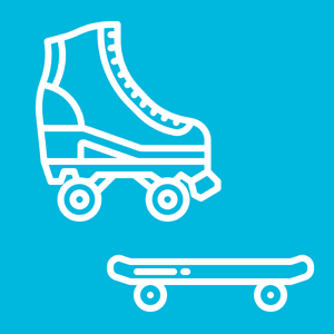 Prohibited items: skates and skateboards