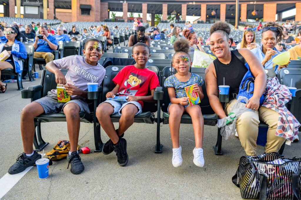 Family at Community Movie Night