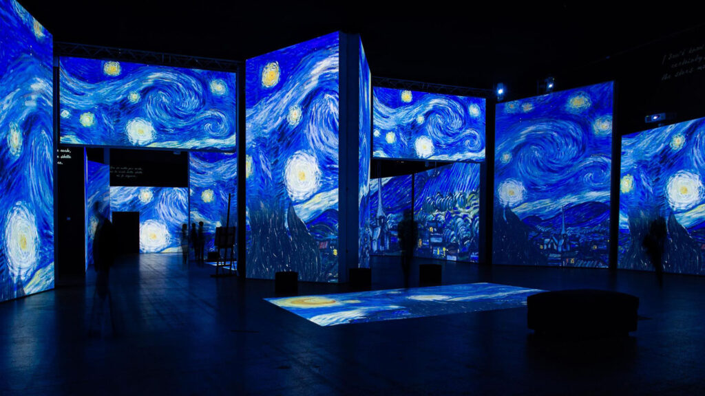 Stage house during immersive van Gogh exhibition