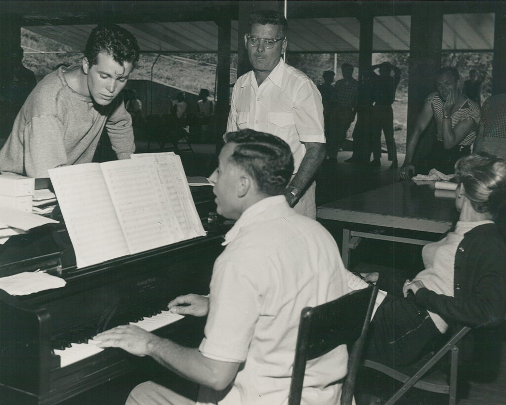 Singers rehearsing in 1950s