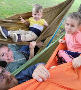 Ryan and family in hammocks