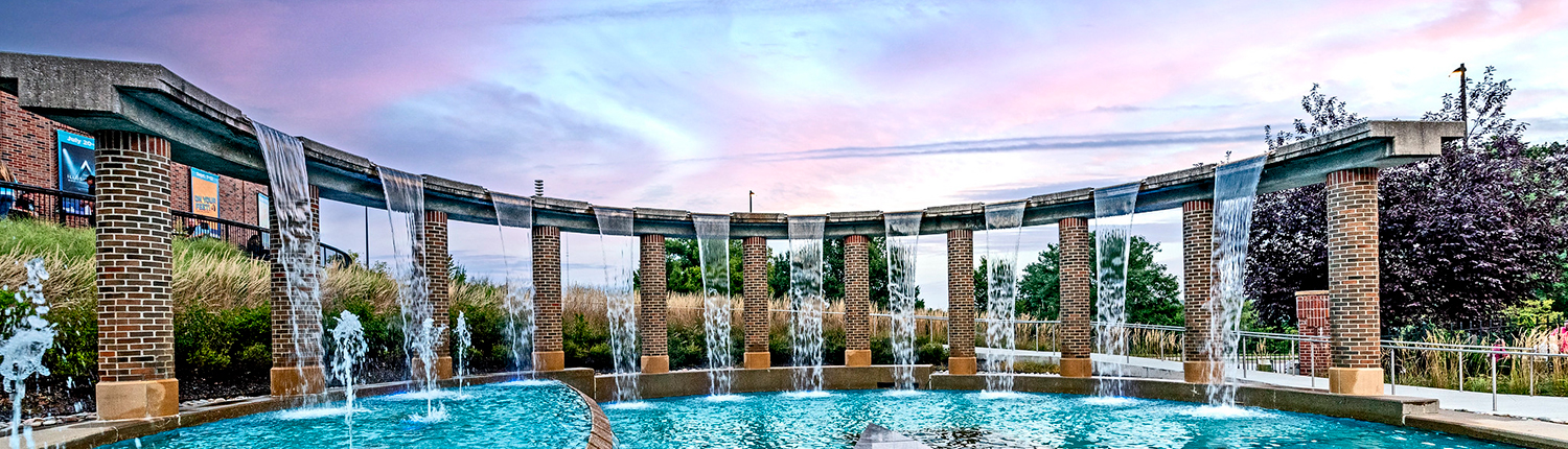 Starlight fountain with water flowing