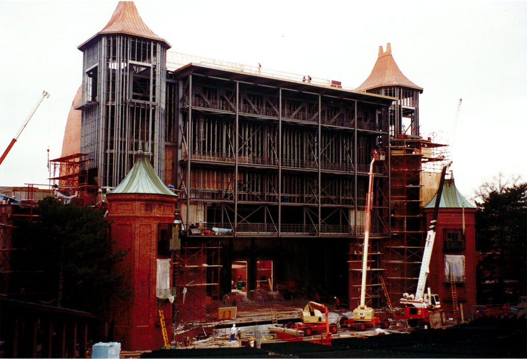 Construction of the stage house in the 1990s